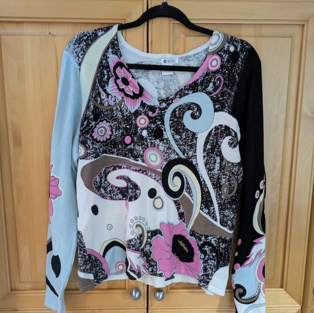 Chagal Art Sweater Size L
